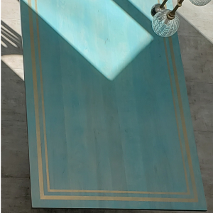 Custom Table Stain and Metallic Border